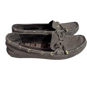 b.o.c. Born Concept Wmn's 7M Brown Leather Driving Loafers Plaid Lined Moccasins